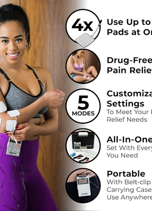 TENS 7000 Digital TENS Unit with Accessories   Muscle Stimulator Machine for Back Pain Relief, Sciatica, Neck, Nerve, Shoulder, Hip, Elbow, Muscle Pain Relief