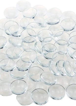 DLOnline 100 Pieces 30mm Transparent Glass Cabochons, Clear Glass Dome Cabochon, Non-calibrated Round 1.18 inch/30mm for Photo Pendant Craft Jewelry Making