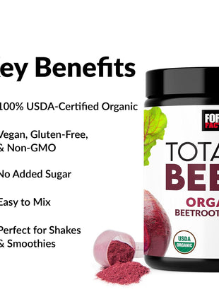 Force Factor Total Beets Organic Beetroot Powder and Country Farms Super Greens Drink Mix, 50 Organic Superfoods, 20 Servings