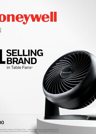 Honeywell TurboForce Air Circulator, Small Tabletop Fan, Quiet Personal Fan for Home or Office, 3 Speeds, 90 Degree Pivoting Head, Black, HT900 | Quiet Personal Fan for Home or Office, 3 Speeds, 90 Degree Pivoting Head