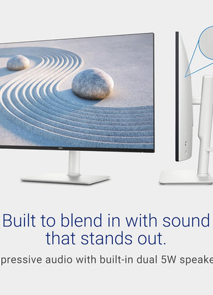 Dell S2725DS Monitor - 27 Inch, QHD (2560x1440) Display, 100Hz refresh rate, 1500:1 contrast ratio, TÜV Rheinland Eye comfort 4 Star,Integrated 2x5W speaker, Height/Tilt/Swivel/Pivot- Ash White color