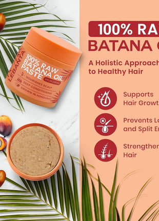 Lebanta Raw Batana Oil for Hair Growth - 100% Pure, Organic 4oz Batana from Honduras for Thick and Strong Natural Hair - Dr. Sebi Unrefined Cold Pressed Cosmetic Scalp Mask for Men & Women (1 Pack)