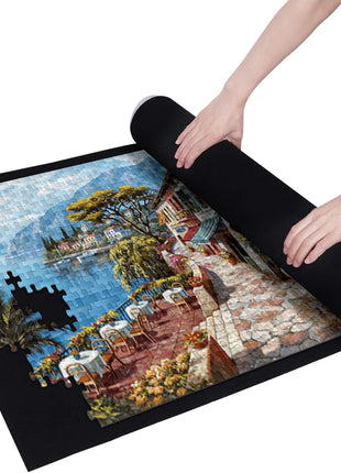 Becko US Puzzle Mat Roll Up with Drawstring Storage Bag, Felt Rollup Mat for Easy Transport & Storage, Portable Puzzle Board Puzzles Saver Keeper for Jigsaw Puzzles Up to 1500 Pieces