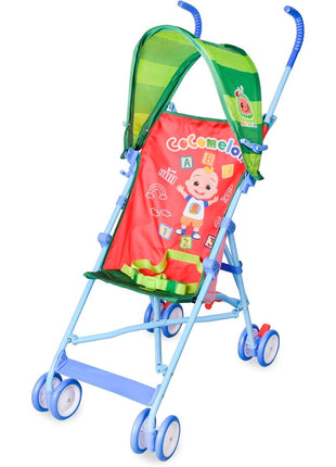 Cocomelon Umbrella Stroller with Canopy, Lightweight and Compact for Travel, 3D Stroller Red