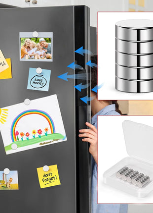 50 Pcs Refrigerator Magnets, 10x3mm Tiny Round Disc Magnets | Small Whiteboard Magnets for Crafts, DIY, Office, Dry Erase Board, 3D Printing