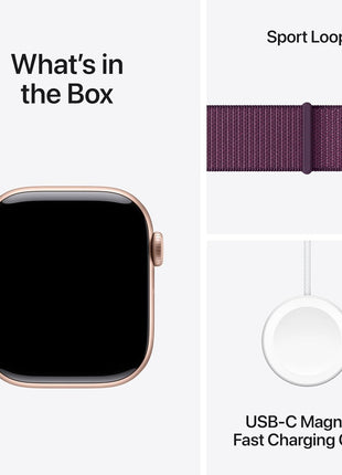 Apple Watch Series 10 [GPS 42mm case] Smartwatch with Rose Gold Aluminum Case with Light Blush Sport Band - S/M. Fitness Tracker, ECG App, Always-On Retina Display, Water Resistant