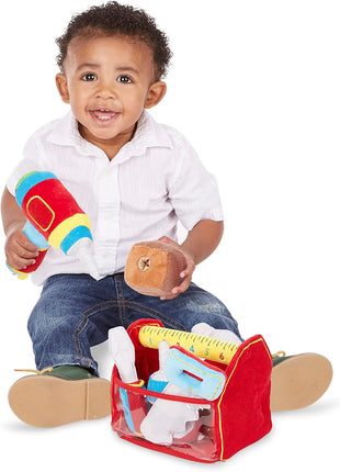 Melissa & Doug Toolbox Fill and Spill Toddler Toy with Vibrating Drill (9 pcs)