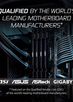 Kingston FURY Beast 32GB (2x16GB) 6000MT/s DDR5 CL30 Desktop Memory | AMD EXPO | Kit of 2 | KF560C30BBEK2-32