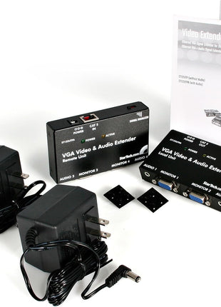 StarTech.com VGA Video Extender over Cat 5 with Audio - Up to 500ft (150m) - VGA over Cat5 Extender - 1 Local and 1 Remote , TAA (ST122UTPA)