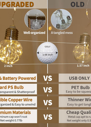 YOLIGHT Wishing Ball Curtain Lights 200 LED Window Curtain String Lights with Remote, USB Battery Powered Twinkle Globe Fairy Lights for Wedding Party Bedroom Christmas Decoration (Warm White)