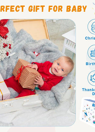 Adena Montessori Play Kit for 3-4 Months Baby,8 in 1 Wooden Learning Educational Toys for Toddler,Include Framed Mirror Book,High-Contrast Cards and More,Christmas Birthday Gift for Boys Girls