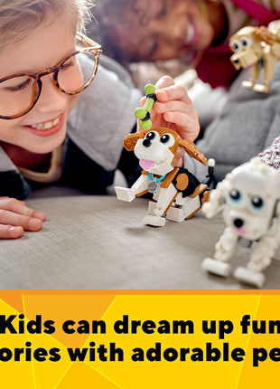 LEGO Creator 3 in 1 Adorable Dogs Building Toys - Pretend Play Toys for Girls & Boys, Ages 7+ Years - Kids Learning & Educational Sets - Gift for Christmas - 31137