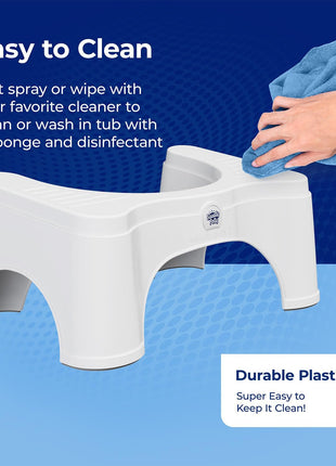 Squatty Potty The Original Bathroom Toilet Stool - Adjustable 2.0, Convertible to 7" or 9" Height with Removable Topper for Adults and Kids White