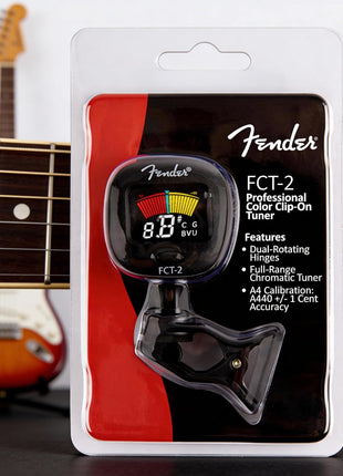 Fender FCT-2 Professional Multi-Instrument Clip-On Tuner for Guitar, Bass, Ukulele, and Violin