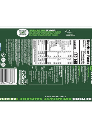 Beyond Breakfast Sausage Plant Based Links, Original, 8.3 Oz