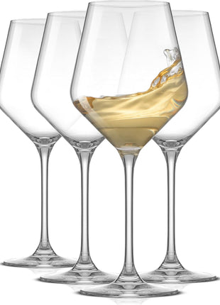 JoyJolt Layla White Wine Glasses, Set of 4 Italian Glasses, 13.5 oz Clear – Made in Europe