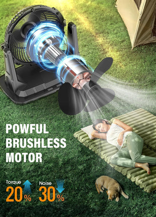Ausic 10′′ 9L Portable Misting Fan, [Max 55Hrs] Golf Cart Mister Fan for Outside Patios, 20000mAh Outdoor Rechargeable Battery Operated Water Cooling Fan, Summer Camping Essentials - 3 Spray Misters