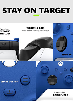 Xbox Wireless Gaming Controller (2025)  - Shock Blue  - Play on Xbox, Windows, Android, iOS, FireTV Sticks, Smart TVs, VR Headsets