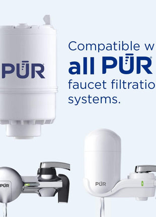 PUR Faucet Mount Replacement Filter 2-Pack, Genuine PUR Filter, 2-in-1 Powerful Filtration, Includes Lead Removal, 6-Month Value, White (RF33752)