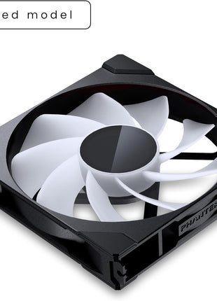 Phanteks M25-140 Gen2 Reversed Blade, 140mm ARGB High Performance Cooling Fans, Daisy-Chain Unified Fan Frame, Infinity Mirror hub, Single Cable Connection, Black
