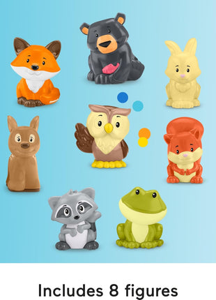 Fisher-Price Little People Toddler Toy Forest Friends Carry Case Playset with Animal Figures for Pretend Play Kids Ages 1+ Years