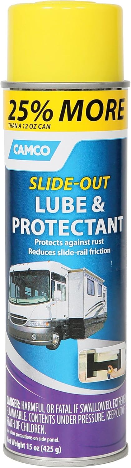 Camco Slide Out Lube - for Metal Parts, Rollers, Door Hinges and Brake Parts - for RVs, Boats, Cars and More - 15 oz (41105)