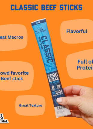 The New Primal Grass Fed Beef Sticks, Keto, Gluten Free Healthy Snacks for Adults, Sugar Free Low Carb High Protein Snack, Paleo Whole30 Jerky Meat Stick, 8g Protein, 90 Calories, 20 Pack