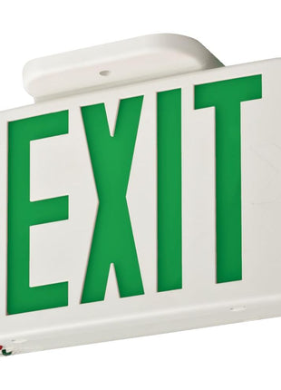 Lithonia Lighting Single-Sided LED Exit Sign, Thermoplastic Construction, Switchable Red and Green Colors, Ni-MH Backup Battery, Includes Extra Faceplate, White (EXRG EL M6)
