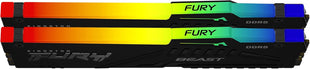 Kingston FURY Beast RGB 16GB 5200MT/s DDR5 CL40 DIMM Desktop Memory (Kit of 2) | Intel XMP 3.0 | Infrared Sync Technology | Overclocking Stability | KF552C40BBAK2-16