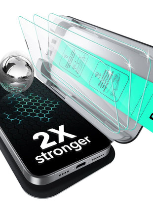ESR 3 Pack for iPhone 16e/ iPhone 14/ iPhone 13/13 Pro Screen Protector, Military Grade Shatterproof, 9H Hardness, Tempered Glass with UltraFit Tray