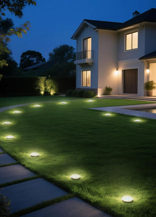 INCX 4.6 inch Solar Lights Outdoor Waterproof,12 Pack Solar Lights for Outside, Solar Garden Lights Landscape Lighting for Patio Pathway Lawn Yard Deck Driveway Walkway, Cold White