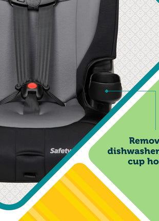 Safety 1st Grand 2-in-1 Booster Car Seat, Converts from High Back to Belt-Positioning Booster, High Back Seat for Kids 30-65, and Belt-Positioning 40-100 Pounds, Black Sparrow