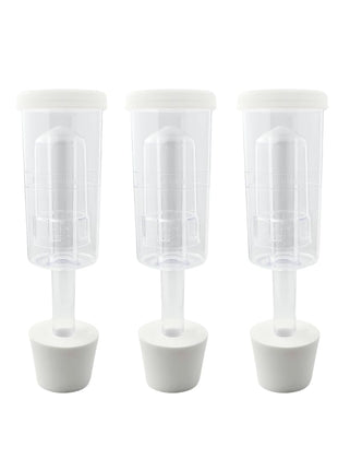 Fastrack 3 Piece Airlock for Fermentation Hydrolocks for Fermenting Wine and Beer with Drilled Rubber Stopper Durable Carboy Bung with transparent Airlock Set used for Fermentation Set of 3