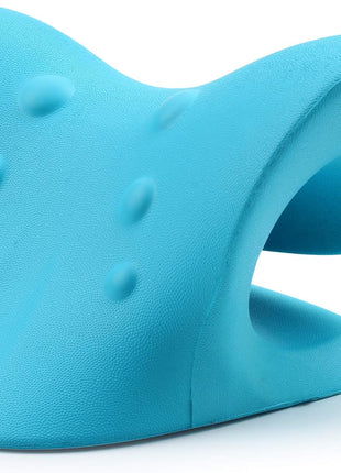 RESTCLOUD Neck and Shoulder Relaxer, Cervical Traction Device for TMJ Pain Relief and Cervical Spine Alignment, Chiropractic Pillow Neck Stretcher (Blue)