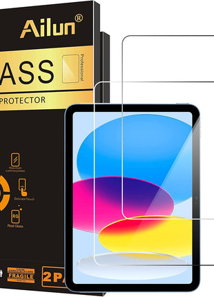 Ailun Screen Protector for iPad 11th A16 2025 [11 Inch] / 10th Generation 2022 [10.9 Inch], Tempered Glass [Face ID & Apple Pencil Compatible] Ultra Sensitive Case Friendly [2 Pack]