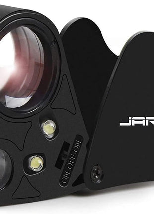 JARLINK 30X 60X Illuminated Jewelers Loupe Magnifier, Foldable Jewelry Magnifier with Bright LED Light for Gems, Jewelry, Coins, Stamps, etc