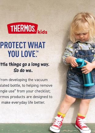 THERMOS FUNTAINER Water Bottle with Straw, 12oz, Blue