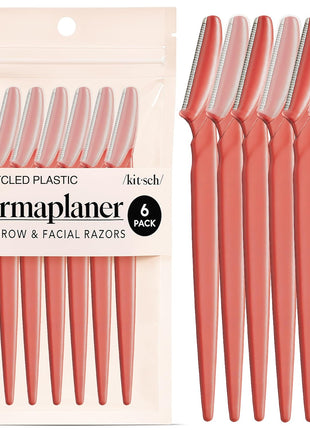 Kitsch Dermaplane Razor for Women Face – Face Razors for Women & Men, Eye Brow Razors & Face Shaver – Exfoliating Facial Razor & Dermaplaner as Skin Care Tool for Smoother Skin - Terracotta, 12 pcs