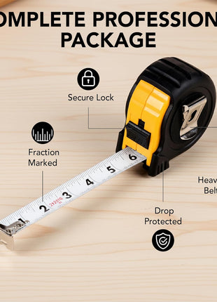 Mr. Pen 25-Foot Steel Retractable Tape Measure with Easy Read Fractions