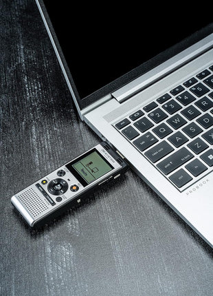 OM System WS-882 Digital Voice Recorder with Stereo Microphones, 6 Recording Scenes, Direct USB, Voice Filter, Low-Cut Filter, 4 GB Memory, Voice Balancer, Intelligent Auto Mode, VCVA