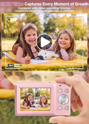 Digital Camera,1080P Kids Camera 44MP Point and Shoot Digital Cameras | 16X Zoom,Anti-Shake,32GB Card,Date Stamp,Compact Small Cameras Photography for Kids Student Teen Girl Boy(Black)
