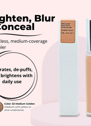 HAUS LABS BY LADY GAGA Triclone Skin Tech Hydrating + De-puffing Concealer with Fermented Arnica 32 Medium Golden