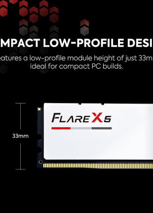 G.SKILL Flare X5 Series DDR5 RAM (AMD EXPO) 32GB (2x16GB) 6000MT/s CL28-36-36-96 1.40V Desktop Computer Memory U-DIMM - Matte White (F5-6000J2836G16GX2-FX5W)