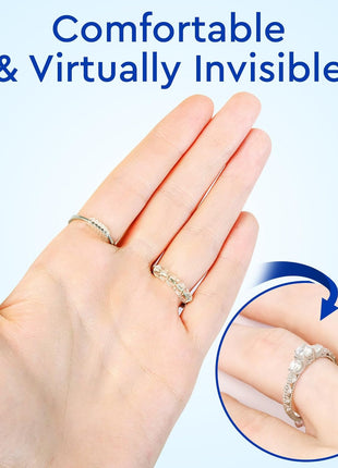 Ring Sizer Adjuster for Loose Rings - 12 Pack, Guards, Spacers & Tighteners, Fits Bands Up to 6mm, Reduces Size by 0.5-1.5, Invisible Design for Women & Men by 5 STARS UNITED