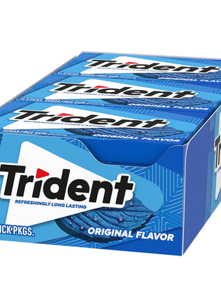 Trident Original Flavor Sugar-Free Chewing Gum, 12 Packs of 14 Pieces (168 Total Pieces)
