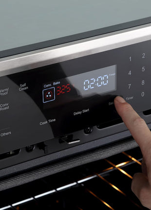 Empava 30 inch Electric Single Wall Oven with 10 Cooking Funcitons, Built-in Convection System with Screen Touch Control, Air Fry, Self-cleaning