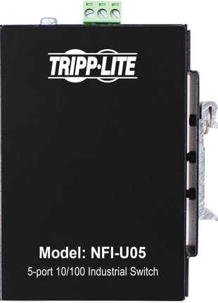 Tripp Lite Industrial 5 Port Ethernet Network Switch 10/100 Mbps -40° to 167°F Temperature Range Unmanaged Splitter TAA Compliant DIN Mount (NFI-U05)