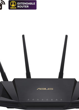ASUS RT-AX3000 Ultra-Fast Dual Band Gigabit Wireless Router - Next Gen WiFi 6, Adaptive QoS, and AiProtection by Trend Micro | 1x WAN, 4X 1G LAN, 1x USB 3.0 - AiMesh Compatible