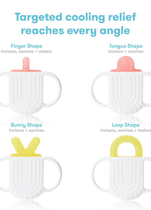 Frida Baby Silicone Teething Toys, 4-in-1 Teether for Babies & Infants, Teething Relief for 0-18 Months, Not-Too-Cold-to-Hold Baby Teether, BPA-Free
