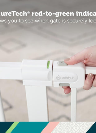 Safety 1st Easy Install Walk Thru Baby Gate for Doorway With Door, Dog Gates, Fits 29"-38", Easy Install 28" Tall, White
